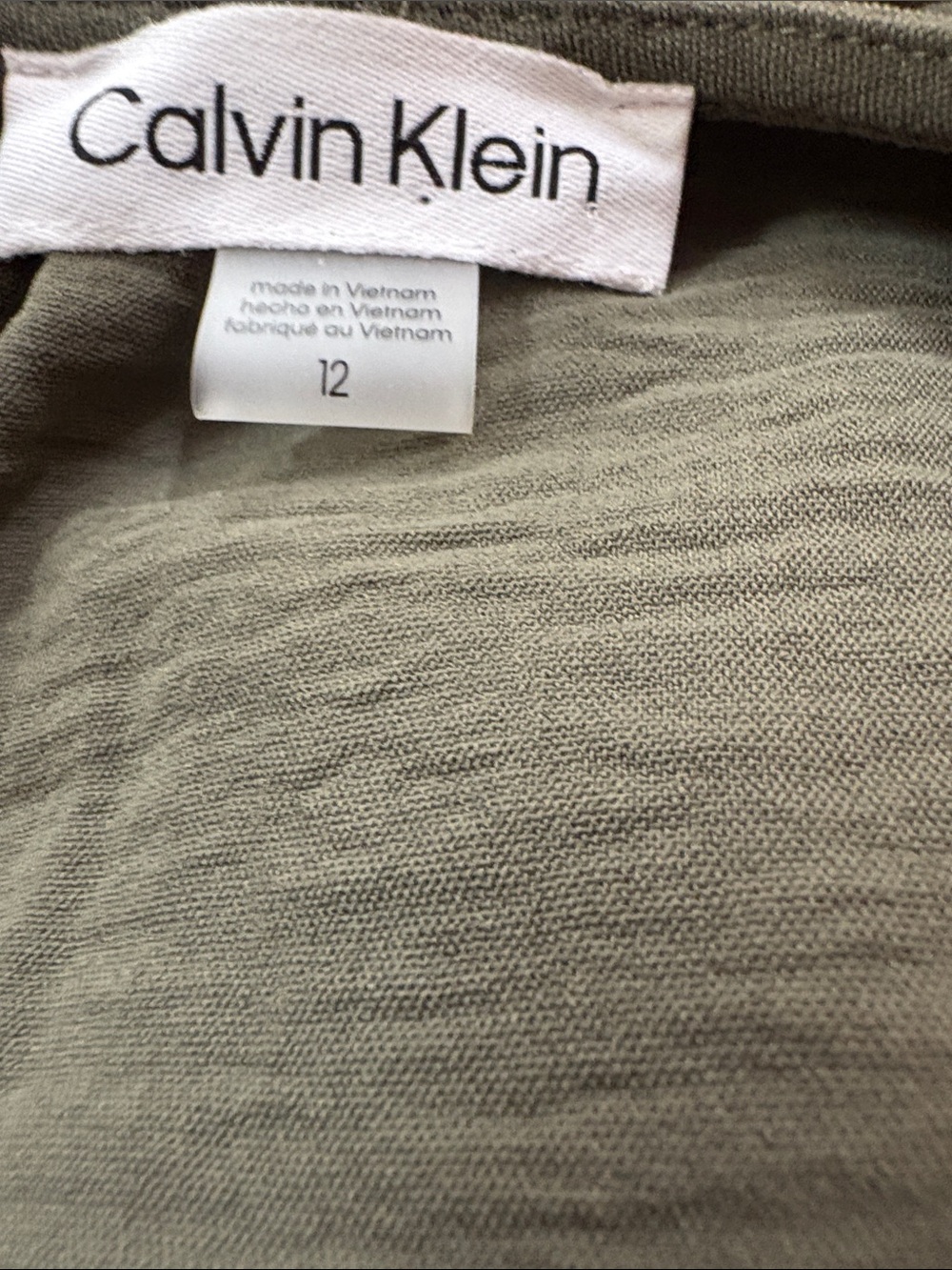 Calvin Klein Olive Green Wide-Leg Jumpsuit - Picture 3 of 3